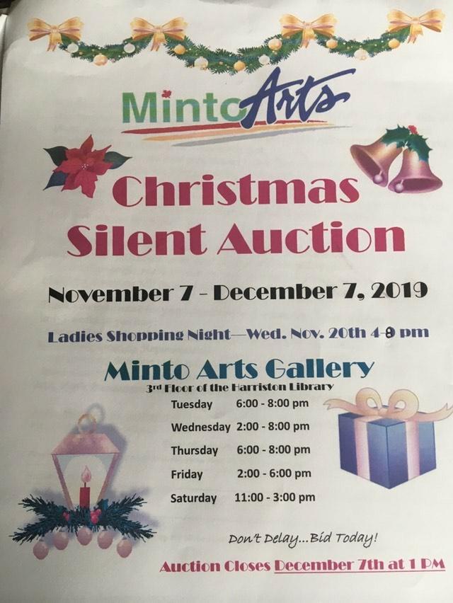 Christmas Silent Auction at the Minto Arts Gallery