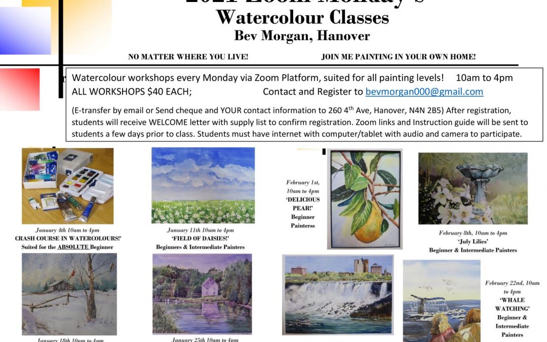 Watercolour Zoom Classes by Bev Morgan